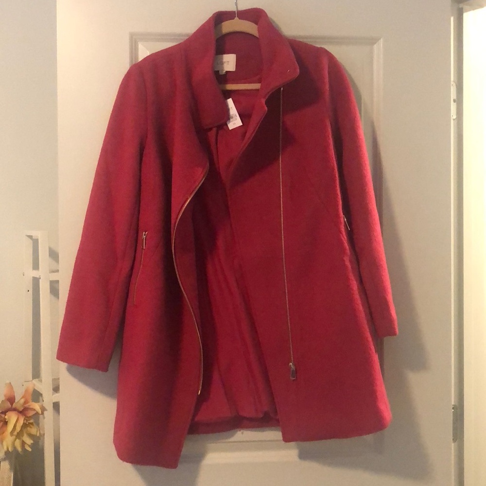 Loft funnel neck coat